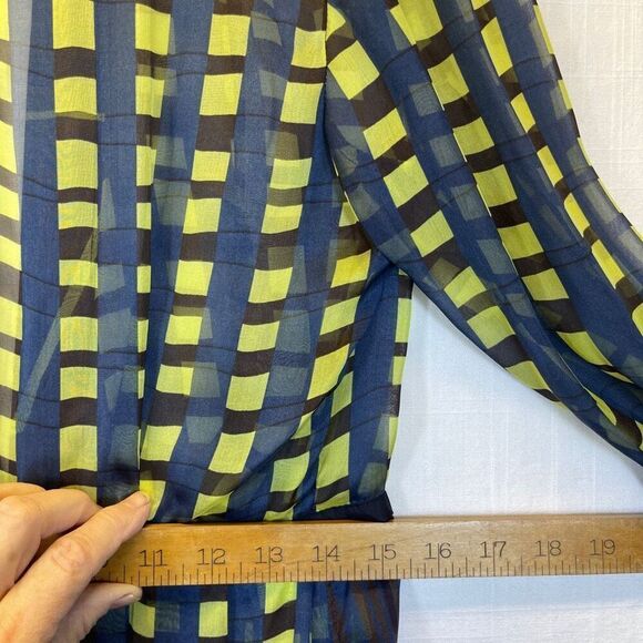 Patricia Schmidt Green Blue Patterned Bathing Suit Swim Cover Up Size Medium - Picture 8 of 9